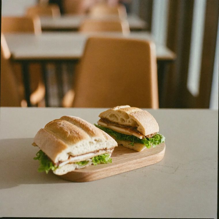 A sandwich on a white plate